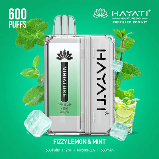 Hayati Miniature Fizzy Lemon & Mint 600 Pod Kit